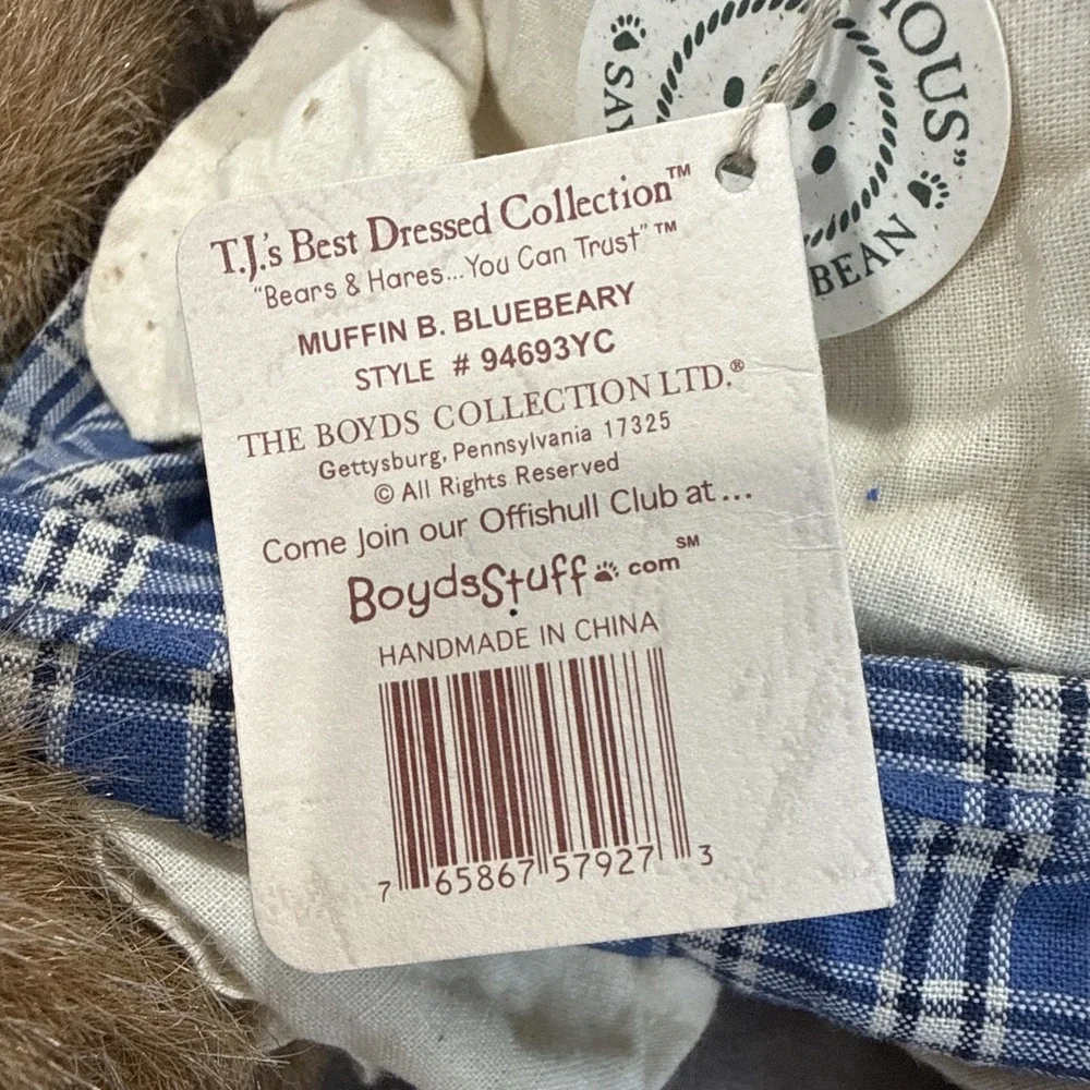 Boyds Bears MUFFIN B BLUEBERRY Plush 14